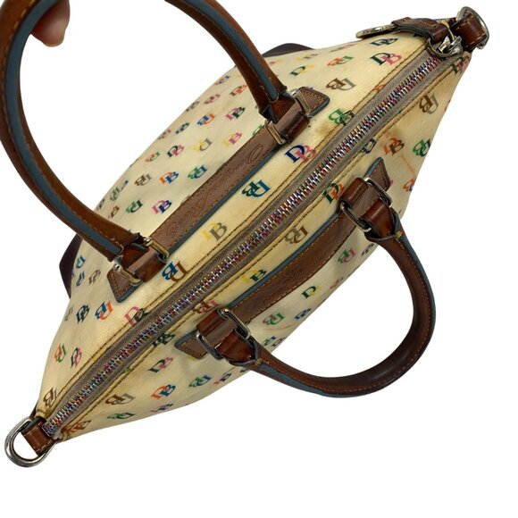 VTG Dooney Bourke Rainbow Signature Logo + Zipper Hand Bag + Charm - NO STRAP - Picture 8 of 14